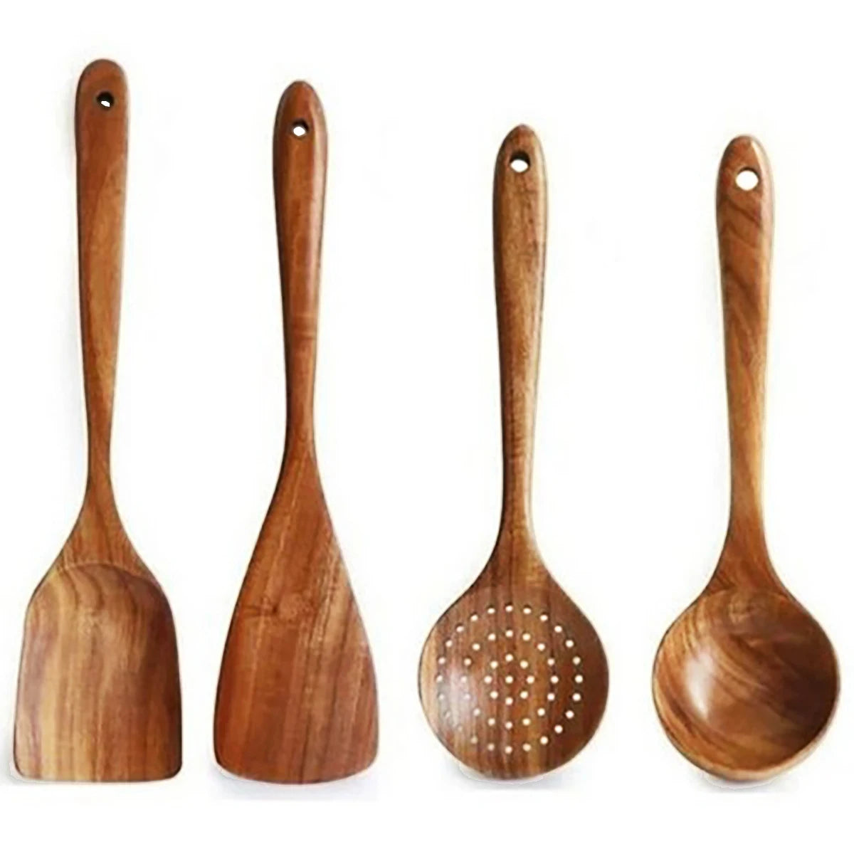 Wooden kitchen utensil set