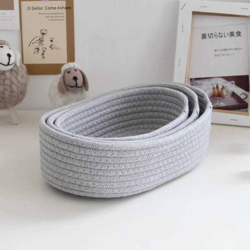 Paniers de rangement en corde de coton – Style nordique