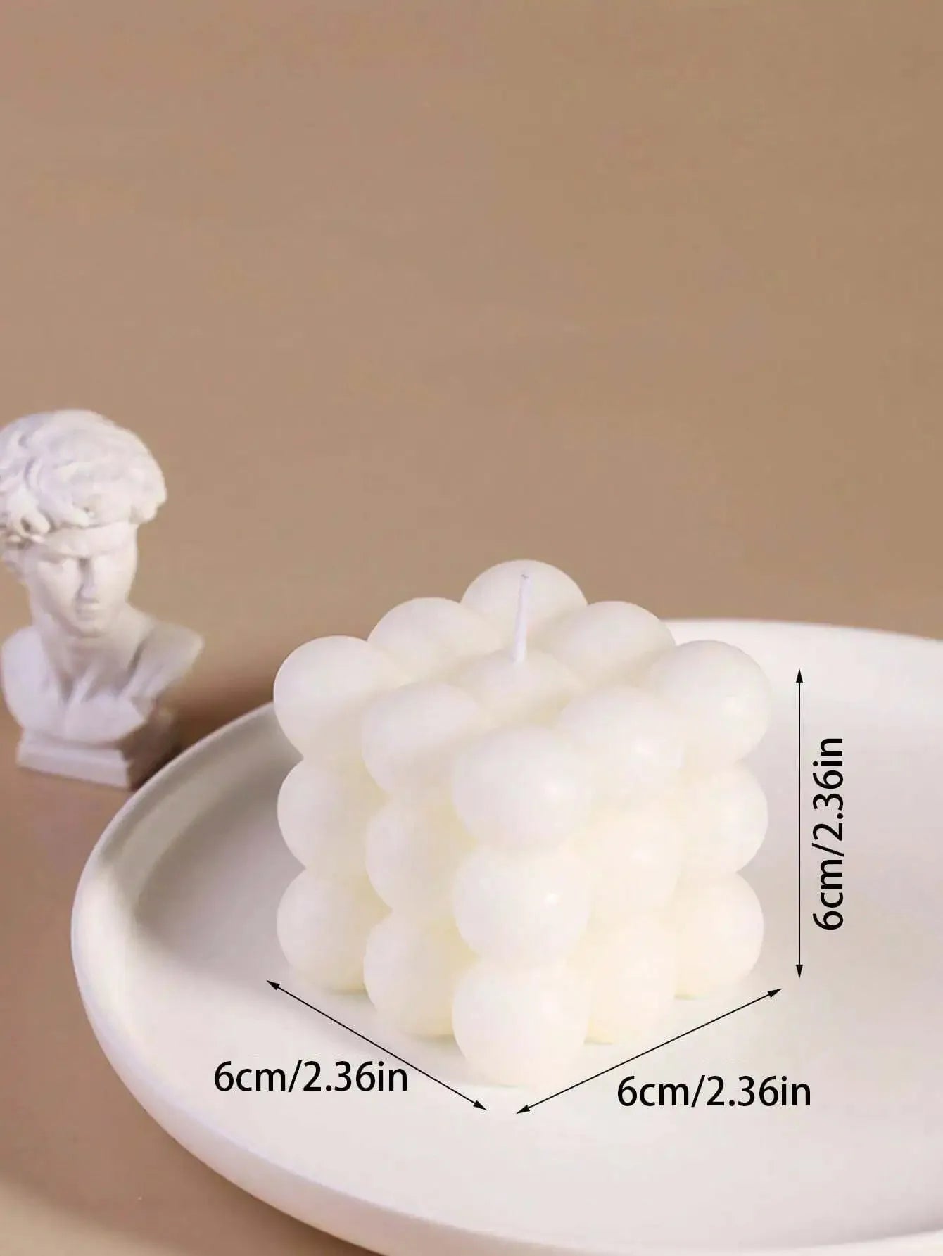 Bubble Candle - Cream design cube