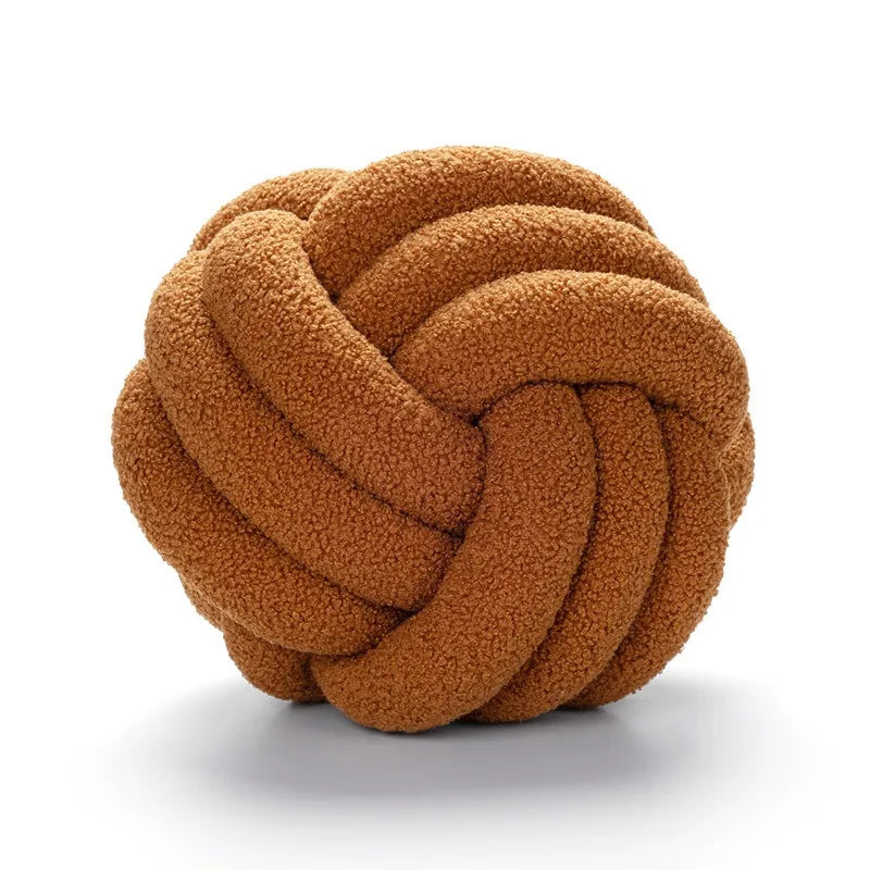 Knotted ball-shaped cushion