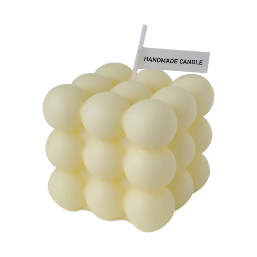Bubble Candle - Cream design cube