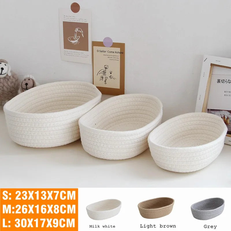 Paniers de rangement en corde de coton – Style nordique