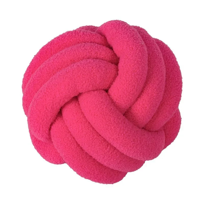 Knotted ball-shaped cushion