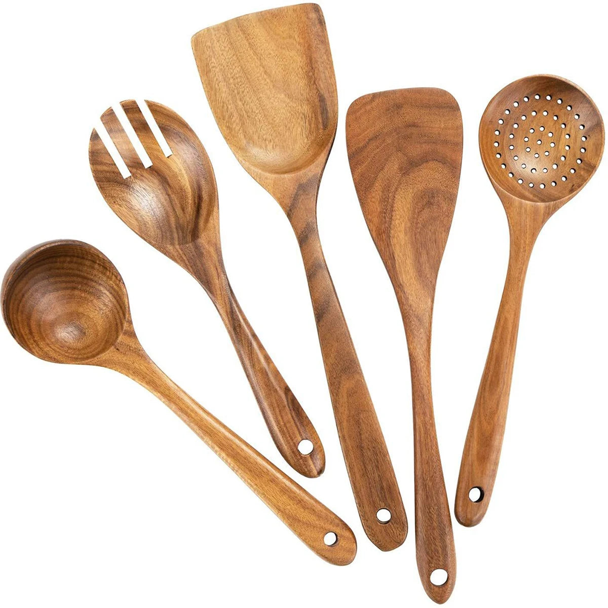 Wooden kitchen utensil set