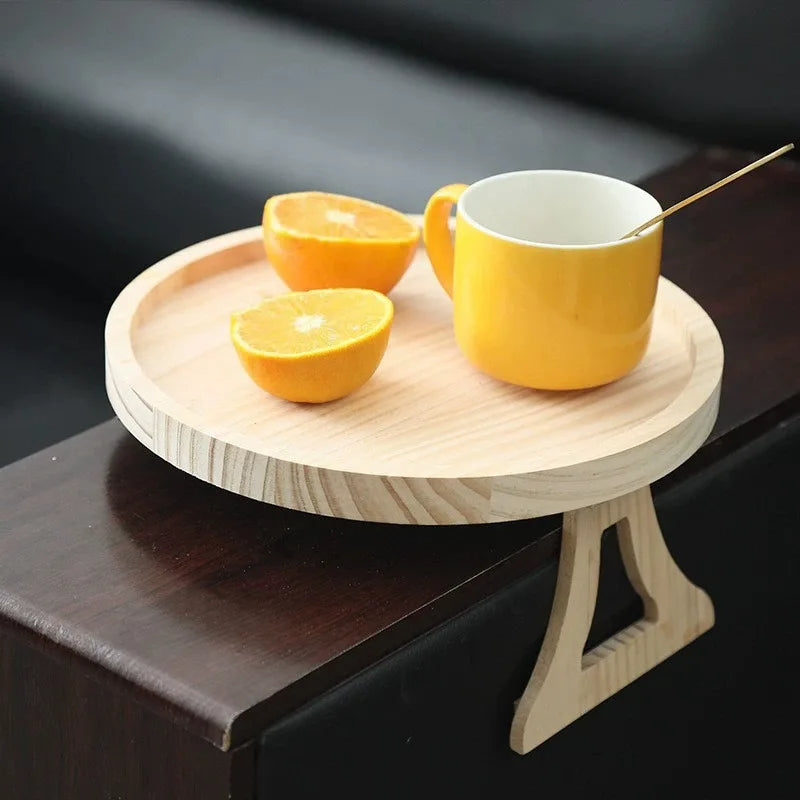 Clip-on sofa tray – Natural wood