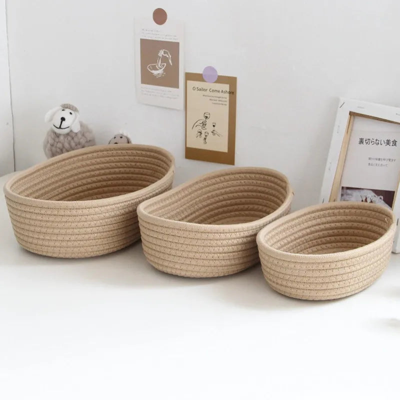 Paniers de rangement en corde de coton – Style nordique