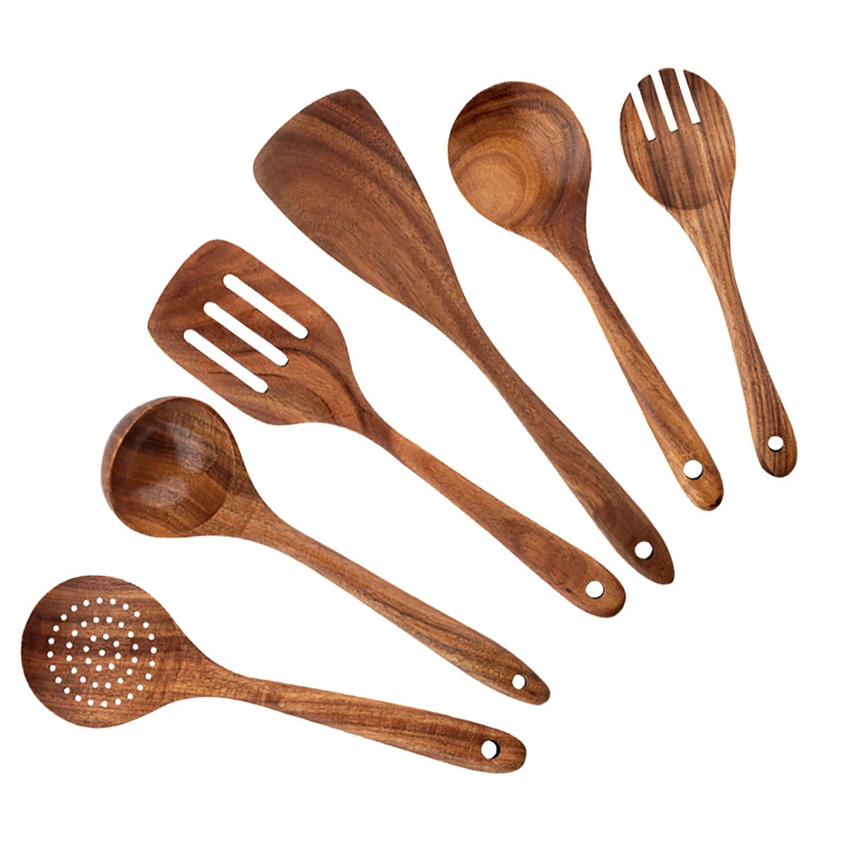 Wooden kitchen utensil set