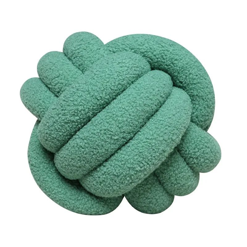 Knotted ball-shaped cushion