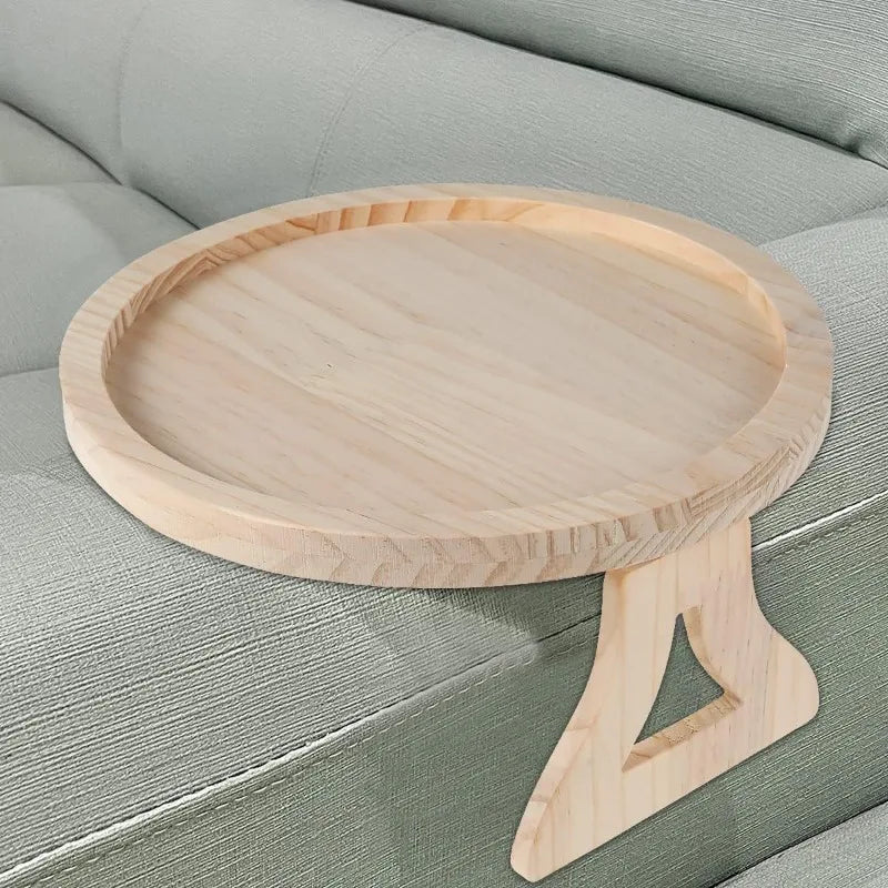 Clip-on sofa tray – Natural wood