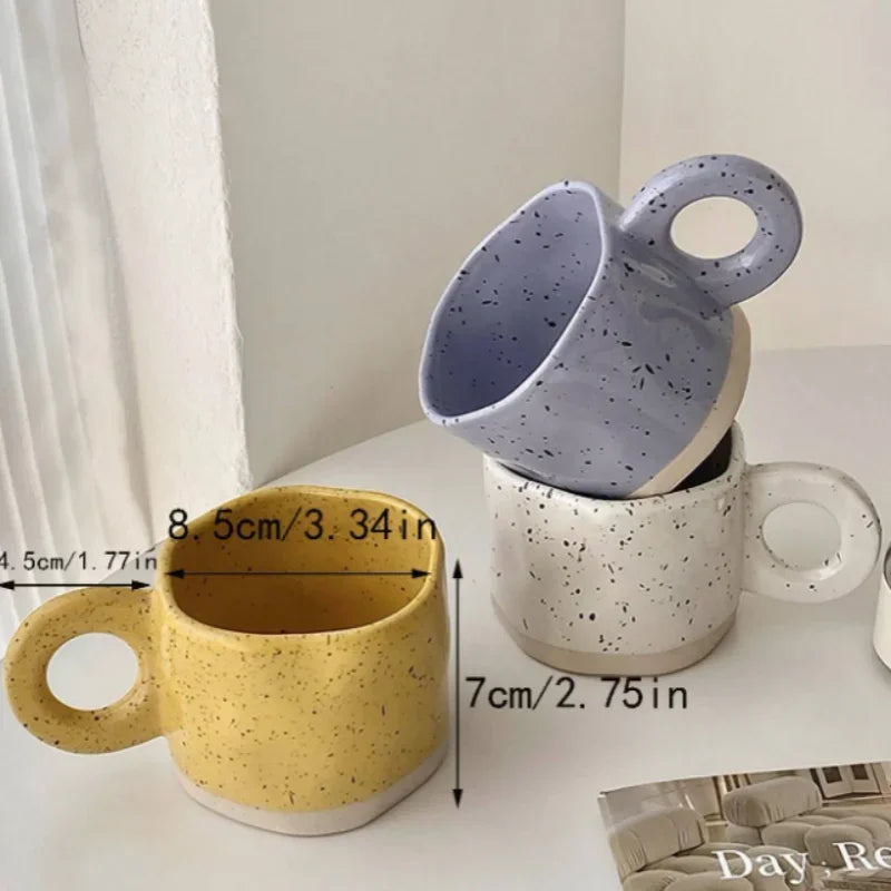 Speckled Ceramic Mugs – Handcrafted and Colorful Design