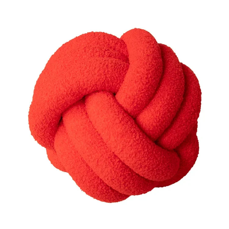 Knotted ball-shaped cushion