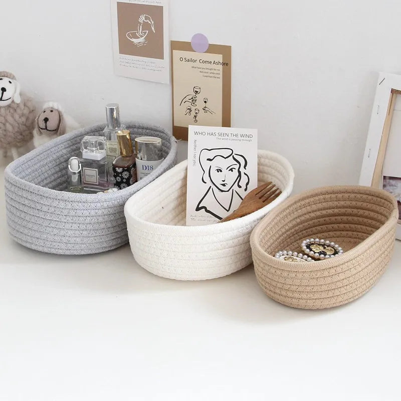Paniers de rangement en corde de coton – Style nordique