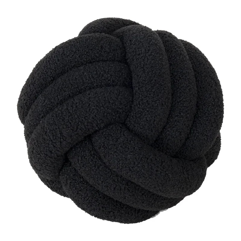 Knotted ball-shaped cushion