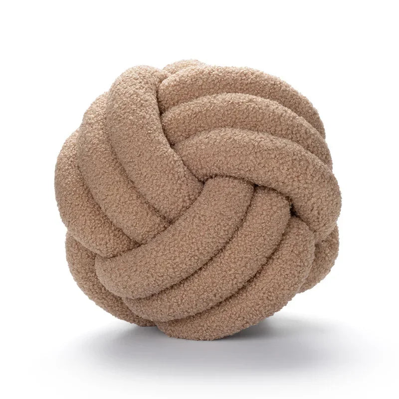 Knotted ball-shaped cushion