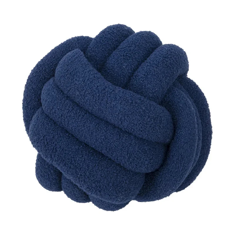 Knotted ball-shaped cushion