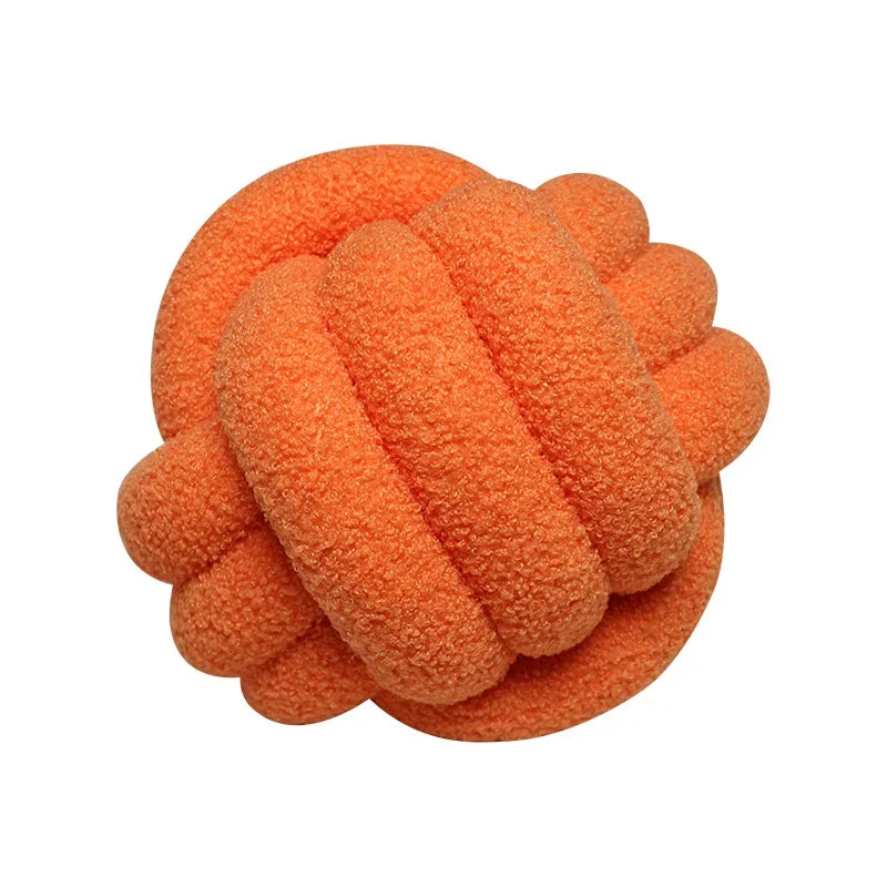 Knotted ball-shaped cushion